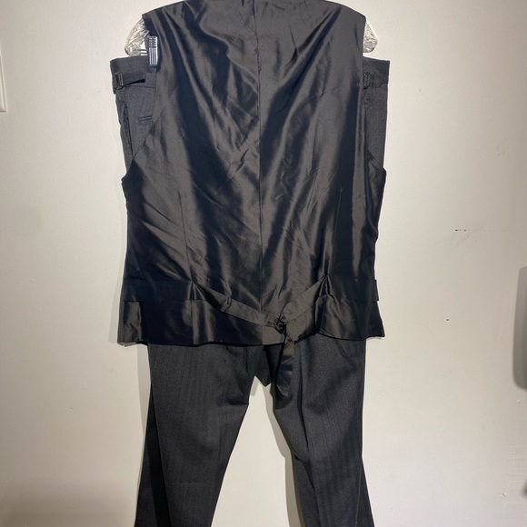 Tom Ford 3 piece suit herringbone stripe gray see info size measurements wool - Picture 5 of 16